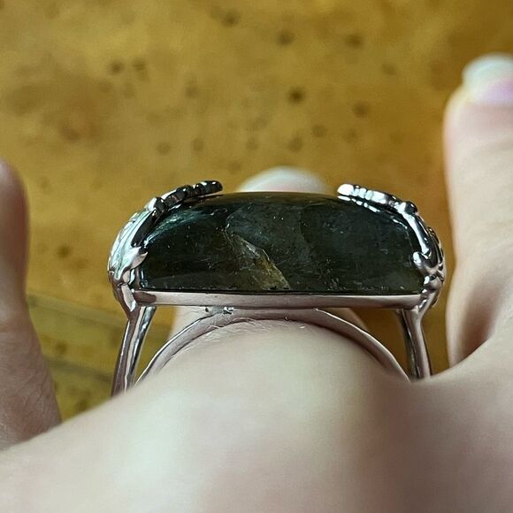 Natural Labradorite Sterling Silver Ring Size 7 - Picture 2 of 10
